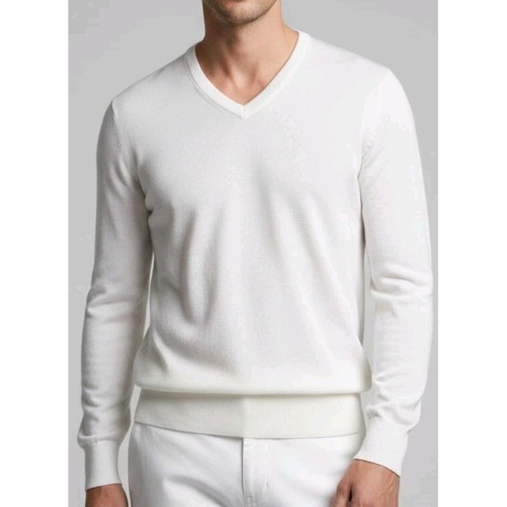 VTG Titleist Collection Sweater Mens XL White V-Neck Preppy Golf USA Embroidered